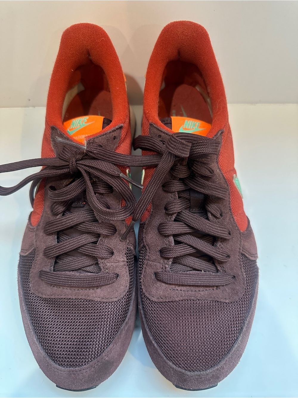 Nike Internationalist Sneakers Women's 8.5 Brown Orange Mint Retro Running Shoes